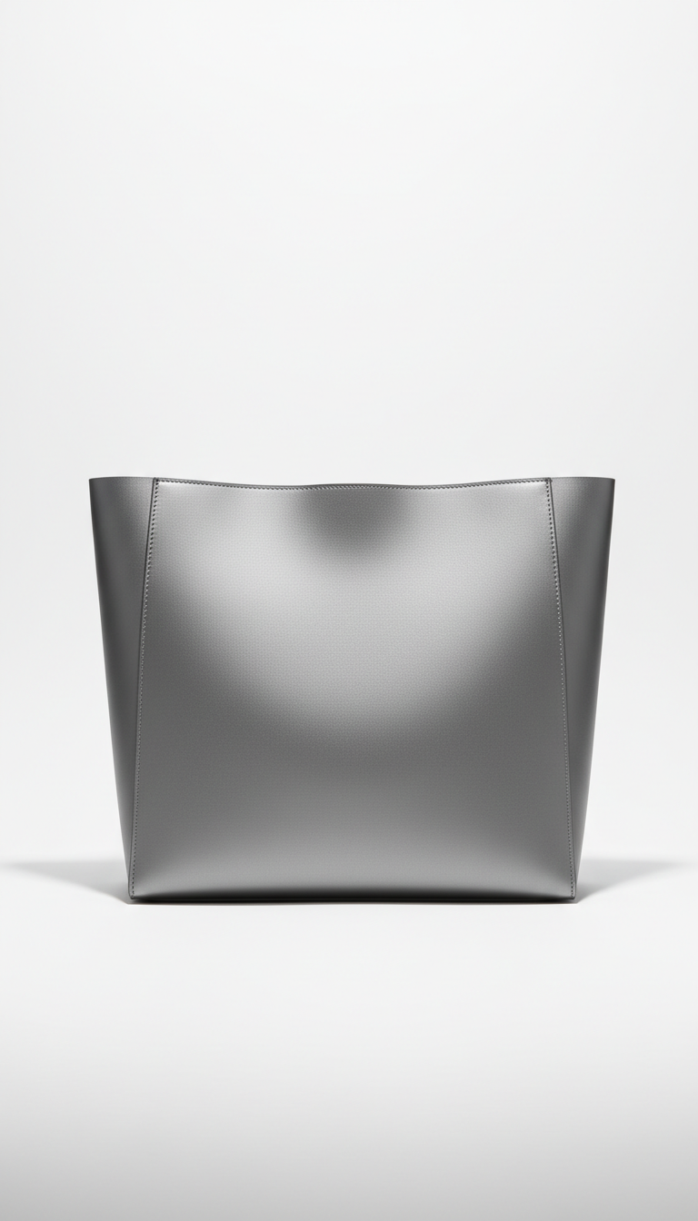 Structured Tote Bag in Slate Silver